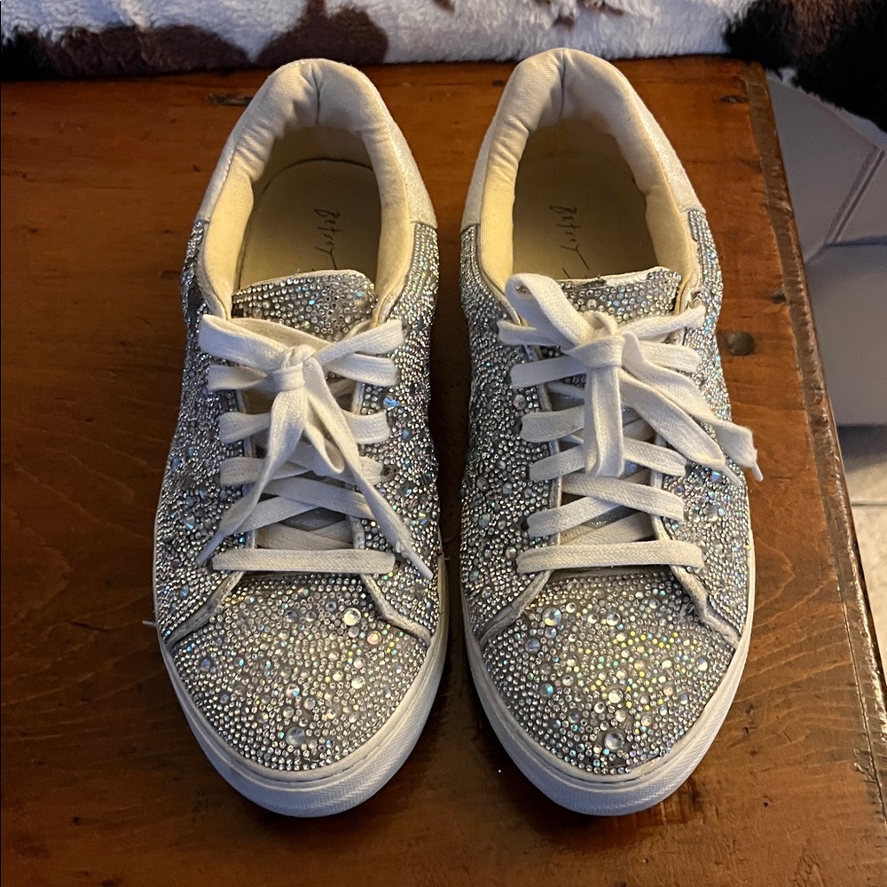 Betsey Johnson Rhinestone Sneakers